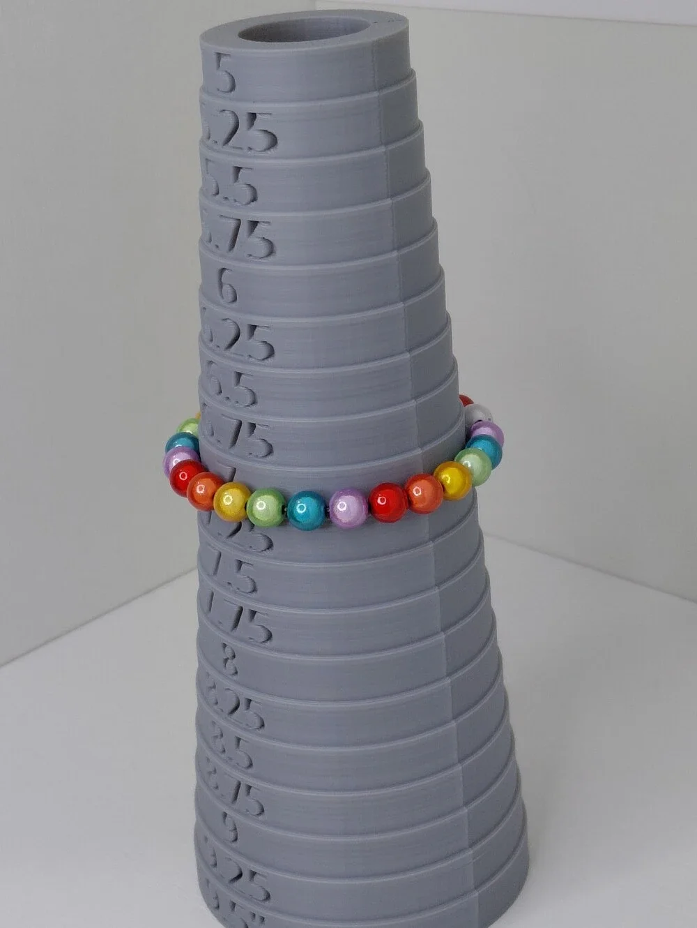 Hand Made Stretch Rainbow Bead Bracelet - Multicolor 7 Inches - Picture 2 of 11